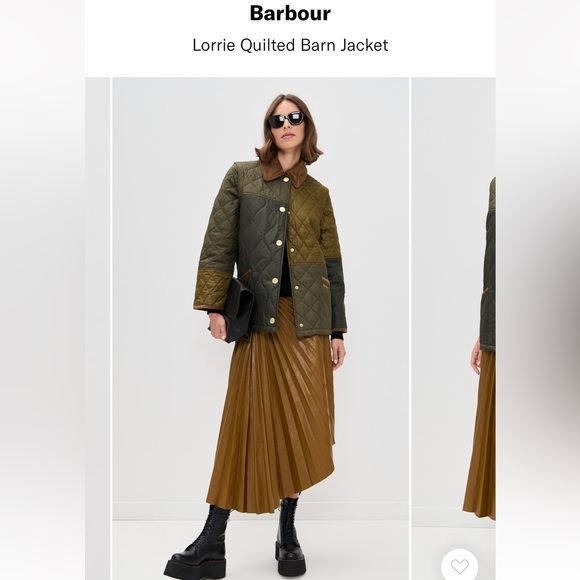 Brand new Barbour 10 US Lorrie Quilted Barn Jacket Sage Green Patchwork Gold - Picture 2 of 8